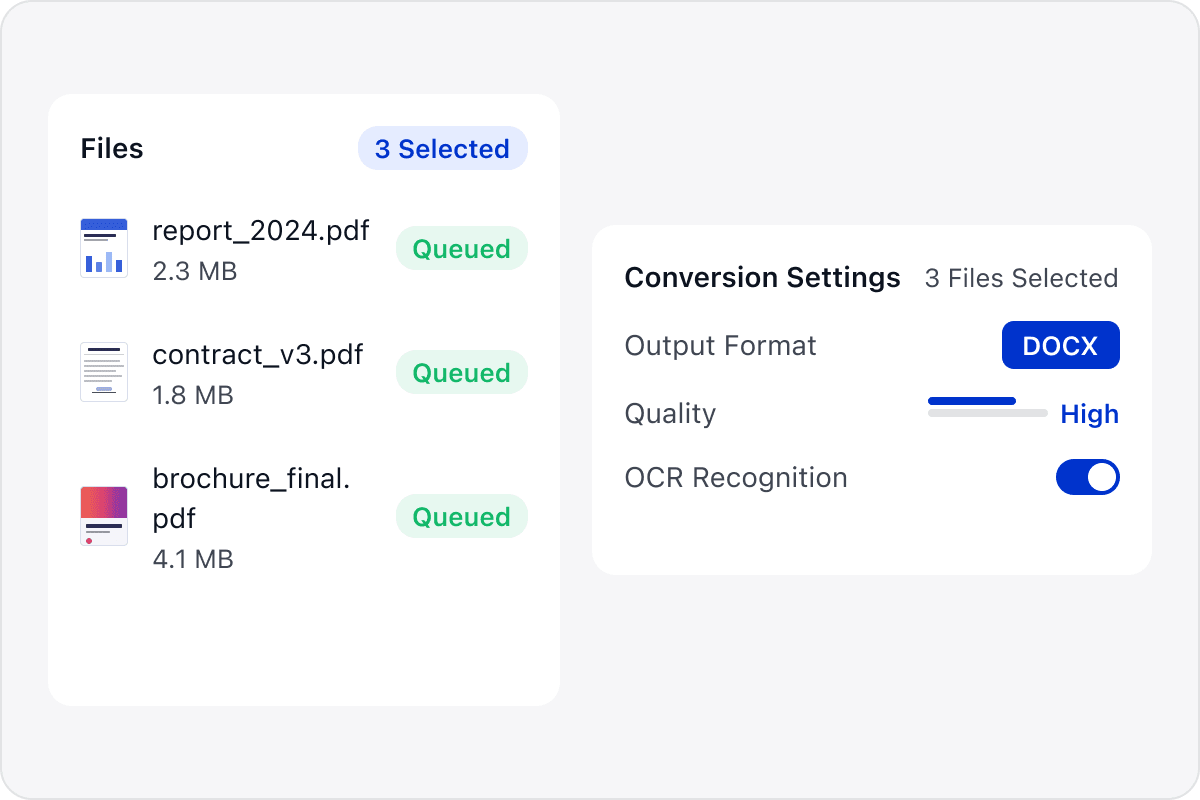 Choose Formats for the Next Task