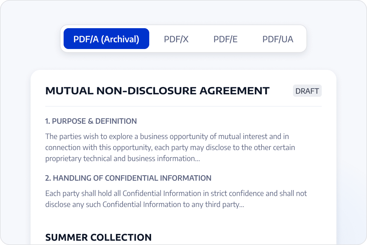 Choose the Appropriate PDF Standard