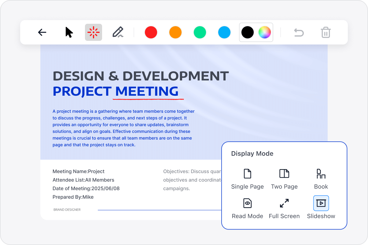 Reading & Presentation Mode