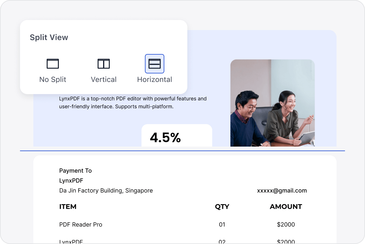 Split View for Business Documents