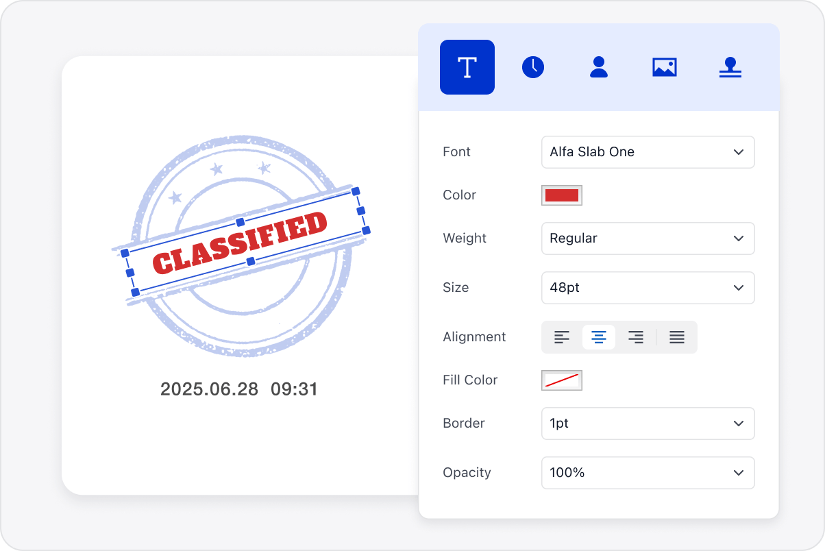 สร้างสแตมป์ที่ปรับแต่งเอง