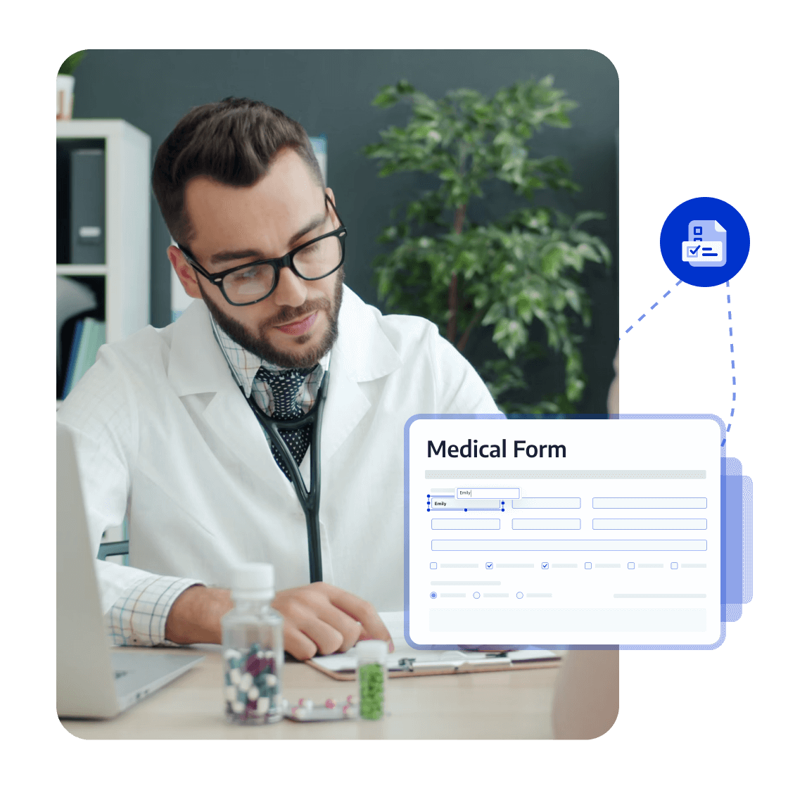 医療フォームを迅速に<span>作成・入力</span>
