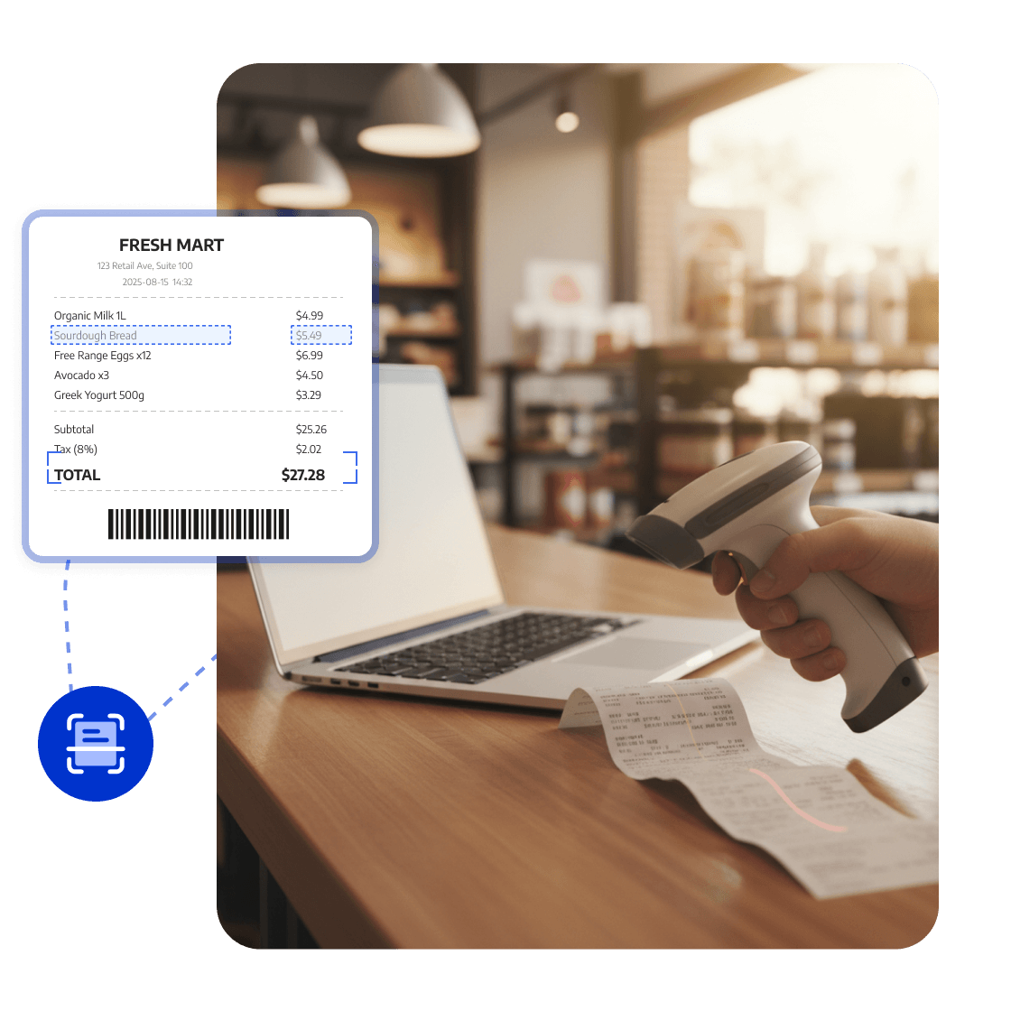 <span style="color:#0033CC">OCR</span>: Recognize Invoices and Receipts