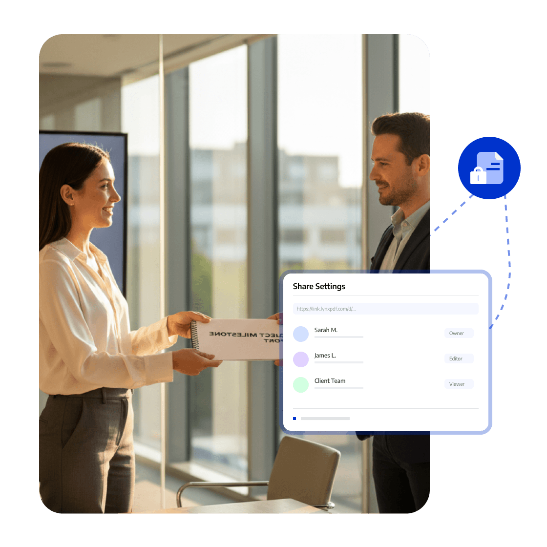 <span style="color:#0033CC">Permissões de compartilhamento</span>: controle de acesso do cliente